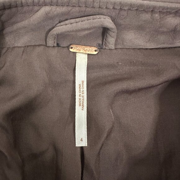 Free People Mauve Faux Leather Jacket - Picture 4 of 4